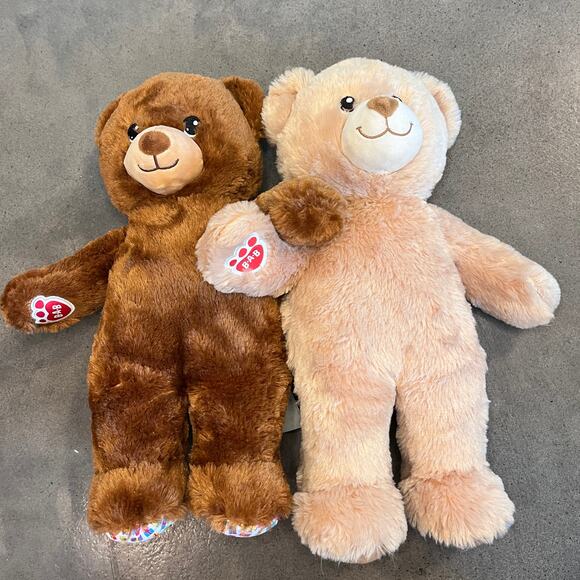 Build a Bear BAB Birthday brown beige 2 bear bundle original classic size 16" - Picture 8 of 8